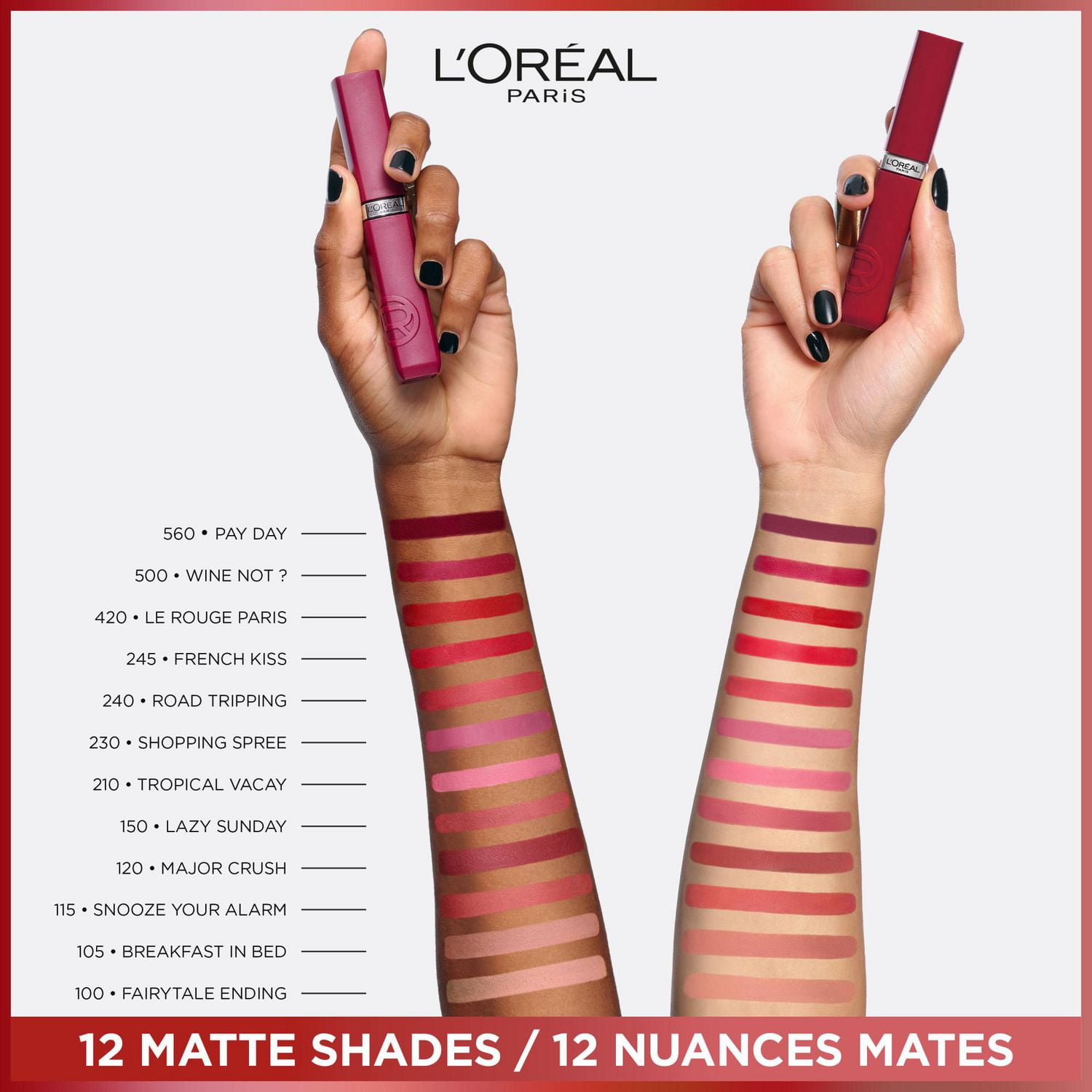 L'Oréal Paris Infallible Matte Resistance Rouge à Lèvres Liquide, 5 mL Infusé d'acide hyaluronique