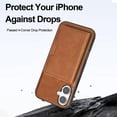 thumbnail image 2 of 2 In 1 Case for iPhone 16 with Kickstand, Detachable Magnetic PU Leather Wallet Case with Card Holder Slots Kickstand Protective Phone Cover Men Women for iPhone 16 - Brown, 2 of 6
