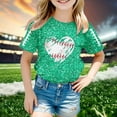 thumbnail image 2 of CONZONE Toddler Baby Girls Short Sleeve T Shirts Glitter Sequin Graphic Tee Shirt for Girls Crew Neck Soft Loose Childrens Spring Tops, 2 of 4
