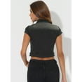 thumbnail image 4 of DARING DIVA Women's Cap Short Sleeve Cropped Denim Jacket XL Black, 4 of 6