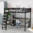 thumbnail image 3 of Cama elevada para ático, apartamento pequeño, dúplex, segundo piso, mesa superior inferior, combinación, hogar para adultos y niños, 3 of 4