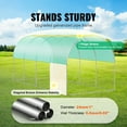 thumbnail image 3 of KFFKFF Walk-in Tunnel Greenhouse, 15x7x7 ft, Featuring a Durable Galvanized Steel Frame and Green PE Covering, Equipped with a Roll-up Zipper Door and 8 Ventilation Windows, 3 of 9
