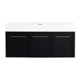 thumbnail image 2 of 48 Inch Wall-mounted Black Chestnut Vanity with 3 Doors - Durable and Easy to Clean in Bathroom, 2 of 6