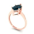 thumbnail image 2 of Solitaire Engagement Ring for Women - 2.5ct Natural London Blue Topaz in 14K Rose Gold Promise Ring, 2 of 6