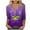 ZA Purple, variant on ZRGHAOYLQ Mardi Gras Shirts 3/4 Sleeve Womens Pullover V Neck Mardi Gras Carnival Themed Mardi Gras Shirts Funny Graphic Holiday Party Tops