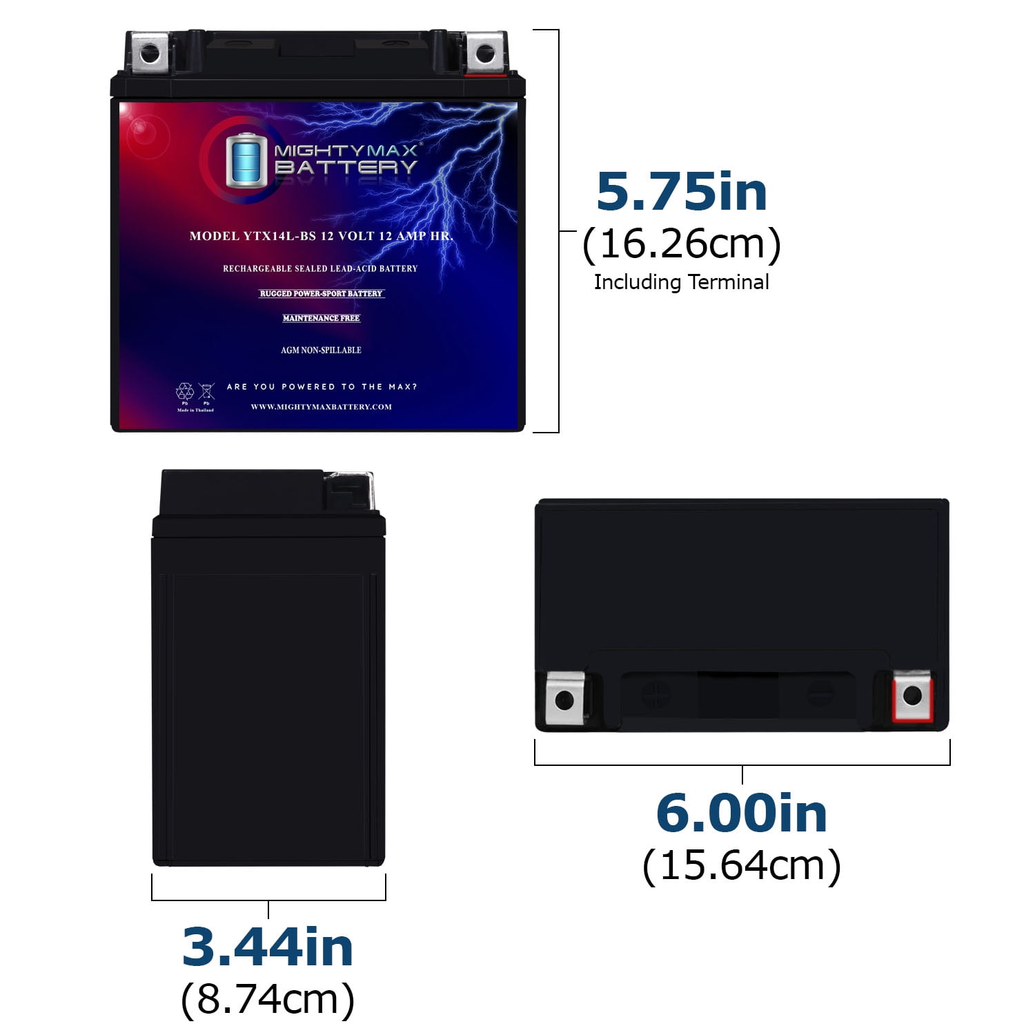 YTX14L-BS Replacement Battery Compatible with BRP (Sea-Doo) 900