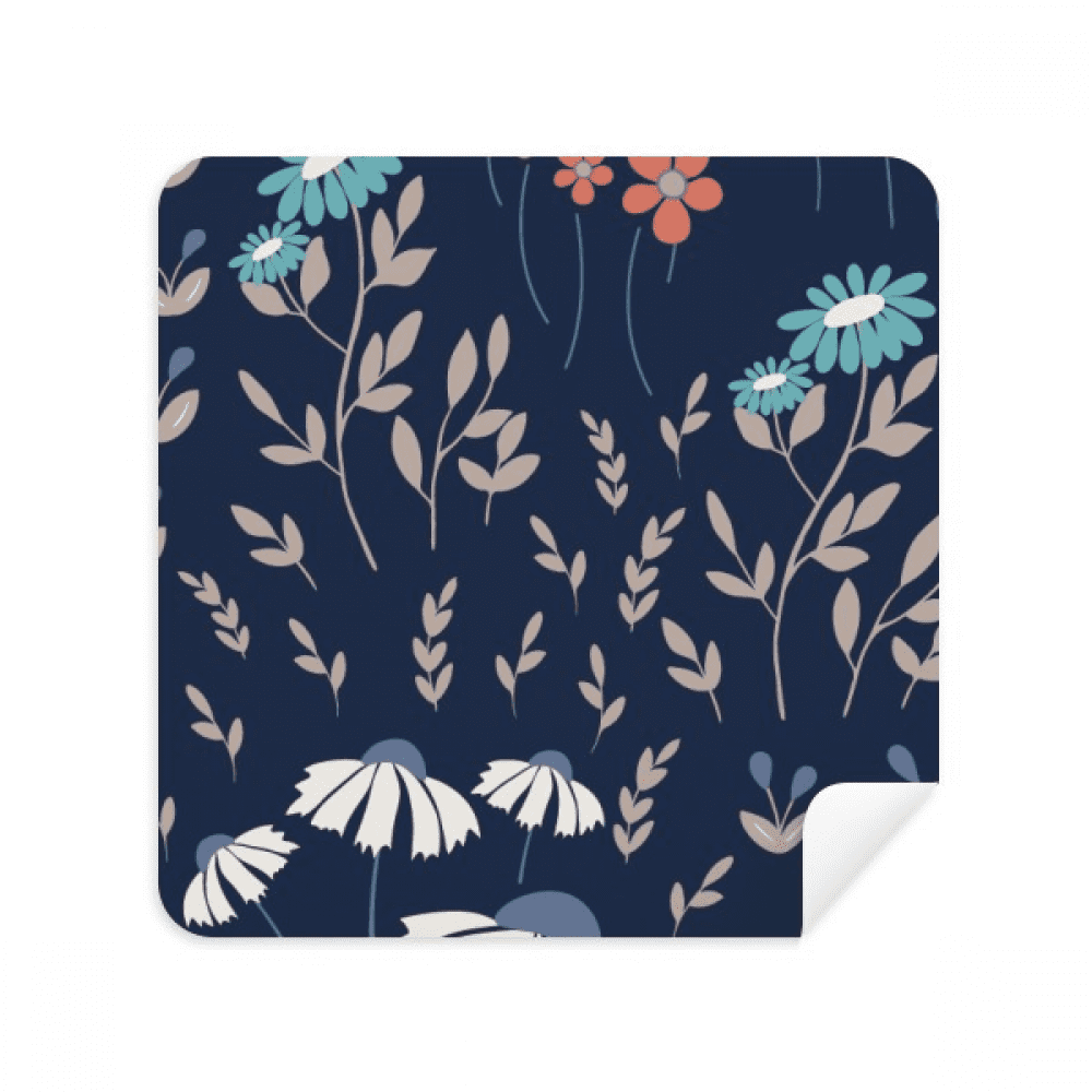 White Blue Flower Paint Glasses Cloth Screen Cleaner Suede Fabric 2