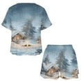 thumbnail image 3 of Christmas Snowman Snow House Pajamas Set Womens Loungewear Sleepwear 2 Piece PJ Sets, 3 of 7