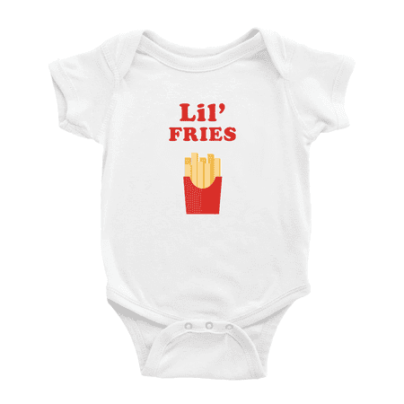 

Cute Baby Jumpsuit Lil Fries Food Funny Boy & Gril Newborn Clothes Outfits (White 3-6 Months)