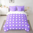 thumbnail image 2 of Homewish Graffiti Loves Pattern 7 Pieces Bedding Comforter Set,Happy Valentine'S Day Full Bedding Set,Purple White Fitted Sheet Flat Sheet For Girls Kids,Super Cozy Room Decor Reversible, 2 of 8