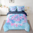 thumbnail image 2 of jejeloiu Boho Lotus Flower 7-Piece Twin Bedding Sets,Watercolor Floral Bedding Comforter Set For Girls Reversible, 2 of 8