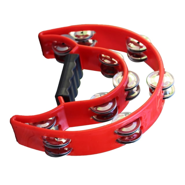 <p>Musical Percussion Tambourine, Sturdy Plastic Handle Design Lightweight Hand Tambourine Bell For Concert</p>