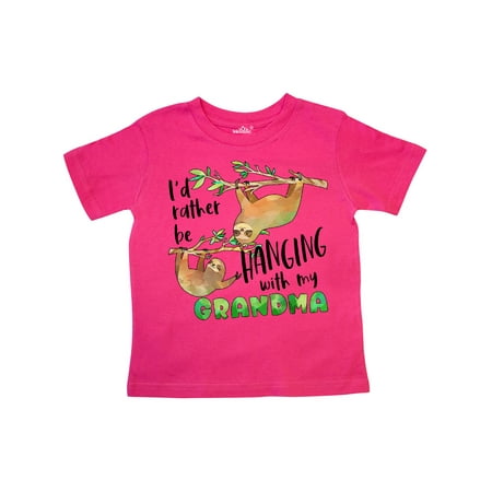 

Inktastic Id Rather Be Hanging with my Grandma- Cute Sloths Gift Toddler Boy or Toddler Girl T-Shirt