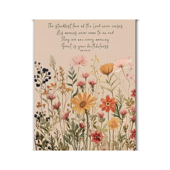 Christian Wall Art, Bible Verse Wildflowers Wall Art poster Scripture, Christian Bible Verse Floral Decor for Home Bedroom Church Room,