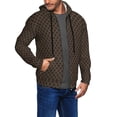 thumbnail image 2 of Goofa Brown Moroccan Trellis Pattern Mens Full-zip Hoodie, Zip-up Pullover Hooded Sweatshirt, Kangaroo Pocket Hoodie Ideal for Daily Wear, Travel, and Home-, 2 of 5