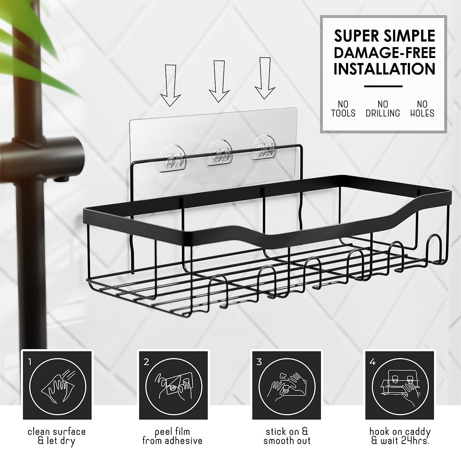 Lammaloe Navy Blue Bathroom Accessories Sets and Shower Caddy for Bathroom Sets with Shower Curtain Sets and Rugs and Accessories for Bathroom Decor with Toothbrush Holder
