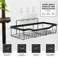 thumbnail image 5 of Lammaloe Adhesive Steel Shower Caddy Organizer, Bathroom Accessories Rustproof Shower Caddy Bathroom Organizer 5 Pack, Black, 5 of 8