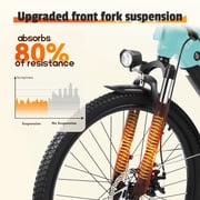 ESKUTE Electric Bike for Adults – 1300W Peak Motor, 28MPH, 840Wh Removable Battery, Up to 70-Mile Range, 26 Tires, 7-Speed Adjustable Stem, Step-Thru, Green