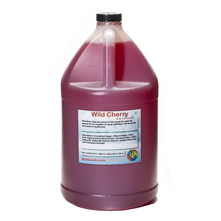 Cherry Sno Cone Syrup - Wild Cherry Ready to Use Shaved Ice or Sno Cone Syrup Gallon