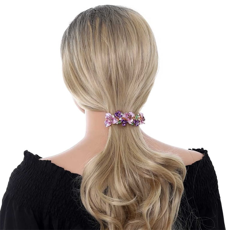 Bexikou Large Rhinestone Flower Barrettes for Women, 4 Pcs  display picture 3