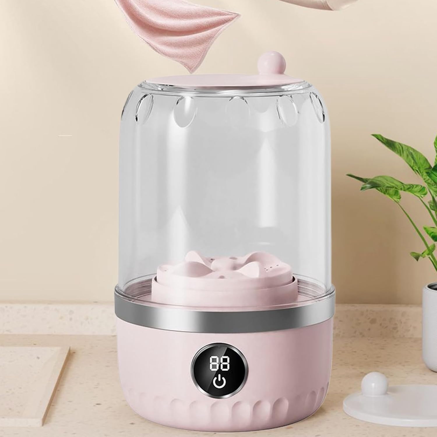 COM1950s Portable Mini Washing Machine for Travel, Small Compact Washer for Apartments & Dorms, Ideal for Delicates, Socks, and Underwear