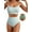 Green Stripe, variant on Swimsuit Women High Waisted Bikini Sets Color Block 2 Piece Swimming Suits Summer Beach Tummy Control Bathing Suit Swim Top with Reversible Bottom Swimwear Blue Green