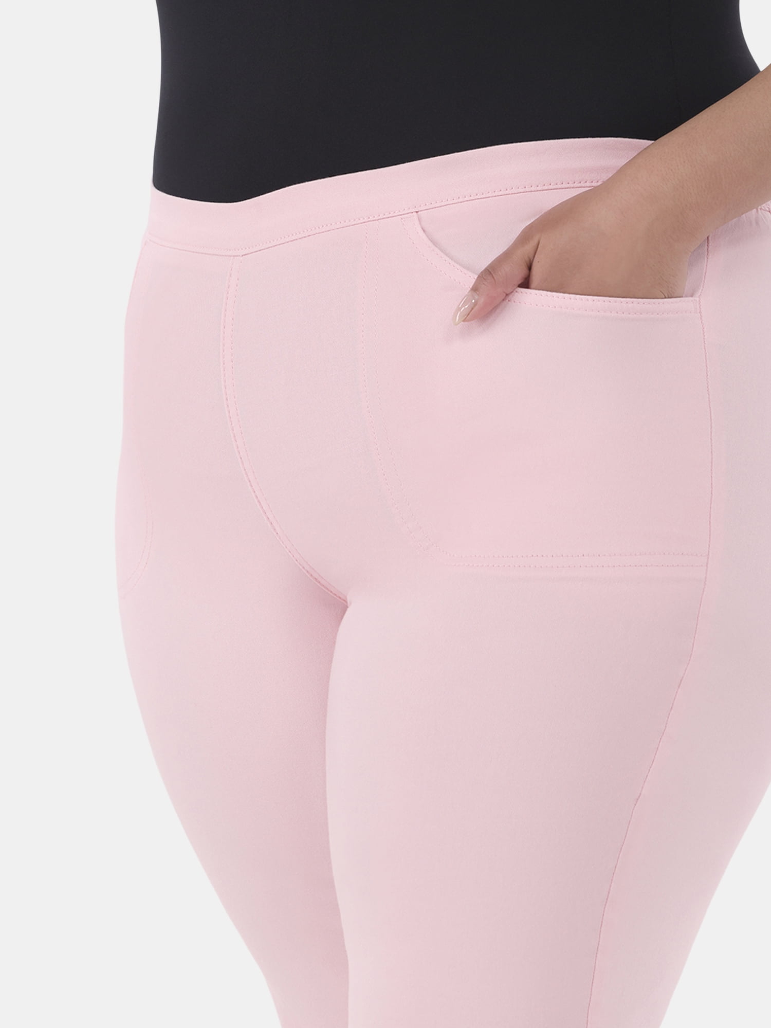 JMS Just My Size by Hanes Women's Plus Snap Hem Pull On Cropped Pants, 23" Inseam, Sizes 0X-4X
