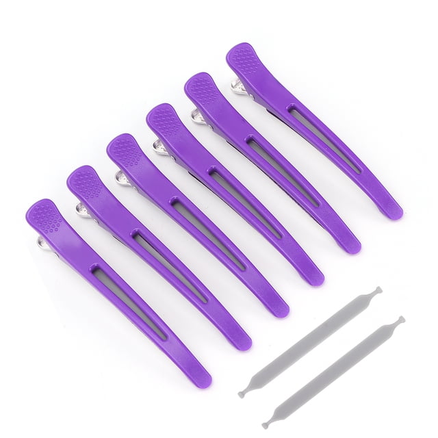 Duckbill Hair Clips Professional Salon Hair Clips Hair Clips For Styling Hair Clips With Silicone Band Duck Bill Clips 6Pcs Professional Hair Clips NonSlip Dividing Duckbill Hair