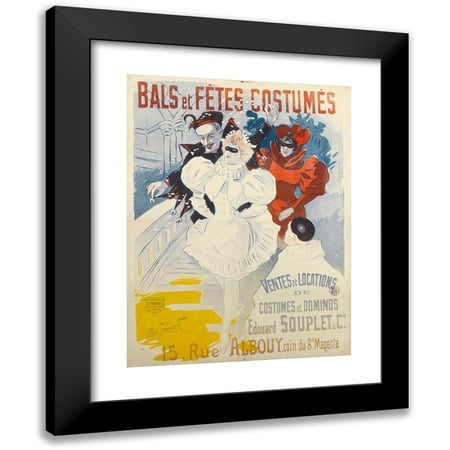Emile Tabouret 12x14 Black Modern Framed Museum Art Print Titled - Bals Et Made Costumes (1880-1900)