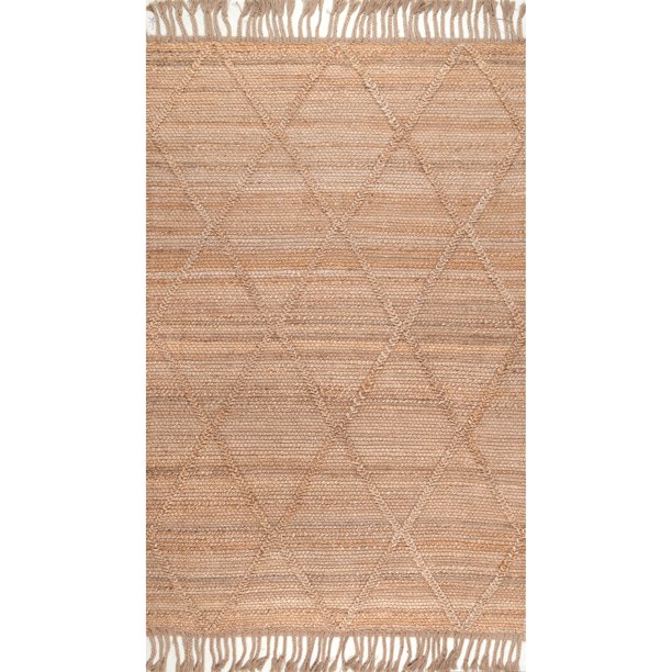 nuLOOM Arienne Braided Tassel Jute Accent Rug, 3' x 5', Natural
