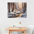 thumbnail image 3 of COMIO  Canvas Print Wall Art Winter Snow River Forest Nature Wilderness Illustrations Fine Art Decorative Landscape Colorful for Living Room, Bedroom, Office, 3 of 5