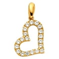 thumbnail image 2 of Wellingsale 14K Yellow Gold Polished Ornate Heart Pendant with CZ Accent, 2 of 4