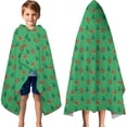 thumbnail image 3 of Green Bigfoot and Campfire Pattern Hooded Bath Towel，60"x35" for Ages 3 To 12 Kids, Quick Dry Lightweight Soft Microfiber Hood Beach Towel Cover Up for Kids, 3 of 7