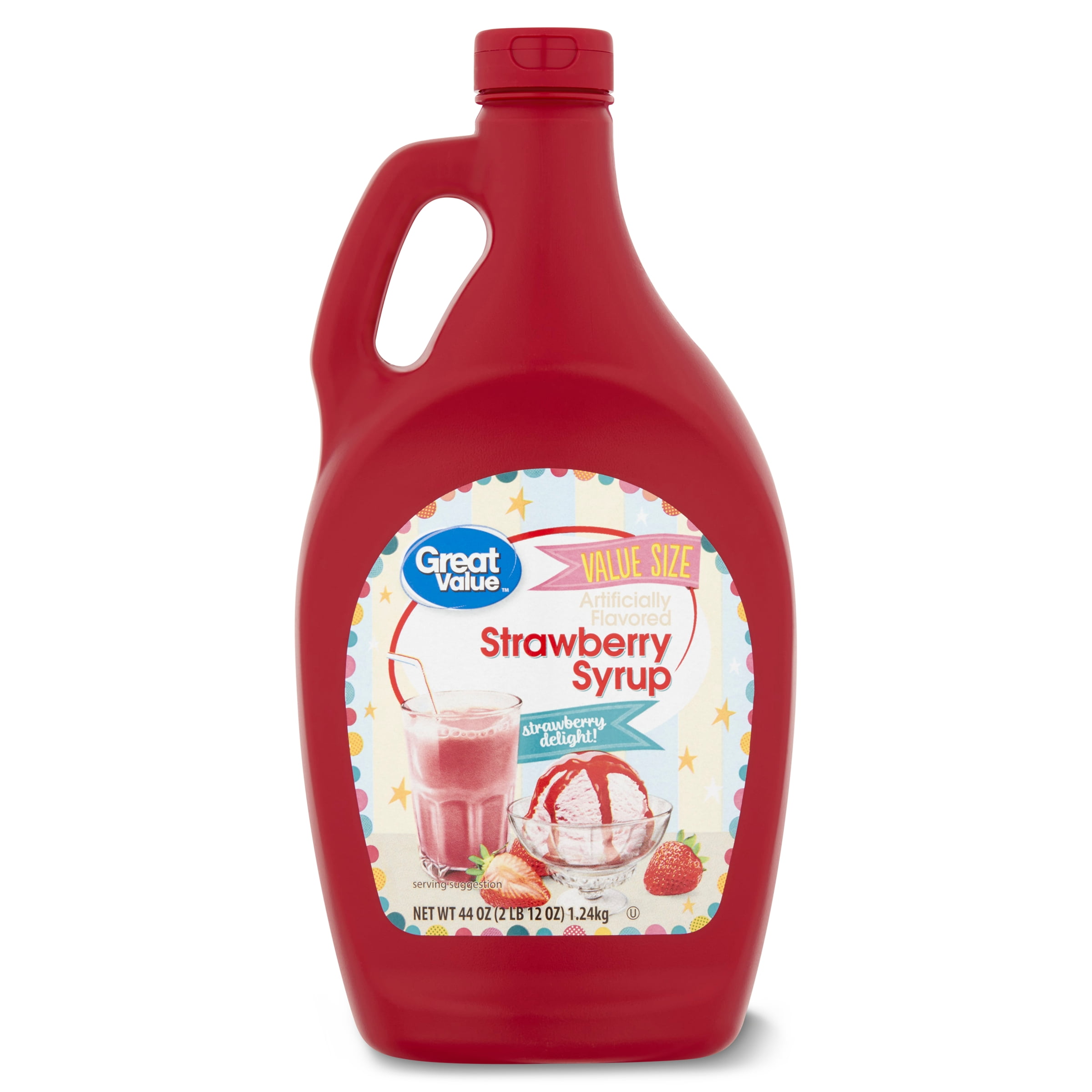 Great Value Strawberry Syrup, Value Size, 44 oz