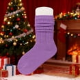thumbnail image 2 of Wangmeiwg Soft Everyday Kids Mid Crew Socks For Autumn Comfortable Stackable Toddler Wear Ideal School Play Casual Boys Girls 6-8 years Light Purple, 2 of 4