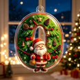 thumbnail image 5 of romoty Personalized Initial Christmas Tree Letter Ornaments, Pine Needle Santa Claus Pendants, 2D Flat Acrylic Monogram Xmas Decor, 5 of 6