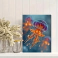 thumbnail image 2 of Vibrant Jellyfish Tempered Glass Canvas Sea Life Nautical Hanging Wall Art Decor, 2 of 8