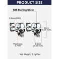thumbnail image 6 of Bandmax Skull Stud Earrings for Women Men 925 Sterling Silver Stud Earrings Gothic Skull Punk Skeleton Ear Studs for Halloween Gift, 6 of 7