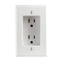 Leviton 689-W 15 Amp 1-Gang Recessed Duplex Receptacle, Residential Grade, with Screws Mounted to Housing, White