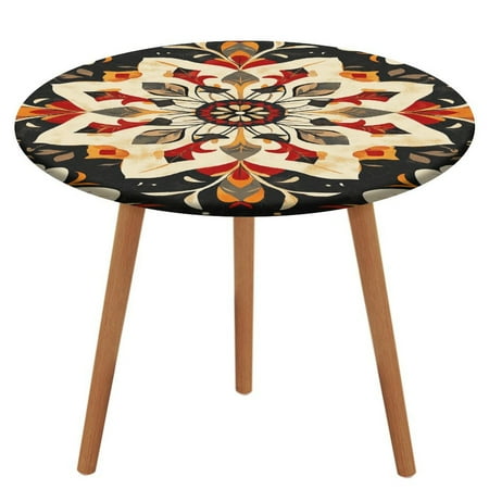 

Bohemian Mandala (8) Pattern Round Tablecloth Waterproof Elastic Table Clothes for Dining Table Cute Desk Decor Protector Cover