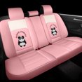 thumbnail image 2 of Maidao Car Seat Covers Leather Set for Nissan for Kicks 2018-Present 5 Seats Compatible Airbag Water Resistant Front Rear Cushion Protector Pink, 2 of 9