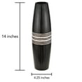 thumbnail image 6 of Decorative Stripes Black Rounded 14-inch Natural Mango Tree Wood Vase, 6 of 6
