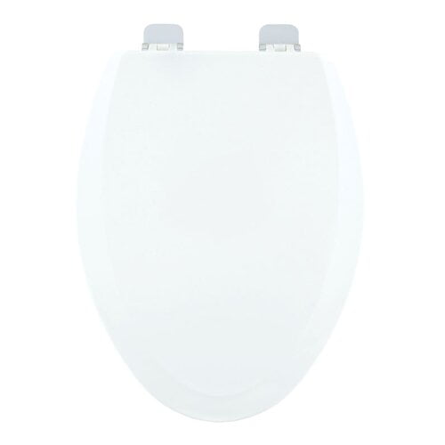 Centoco 900ch 001 Elongated Molded Wood Toilet Seat With Chrome Hinges White Walmart Com Walmart Com