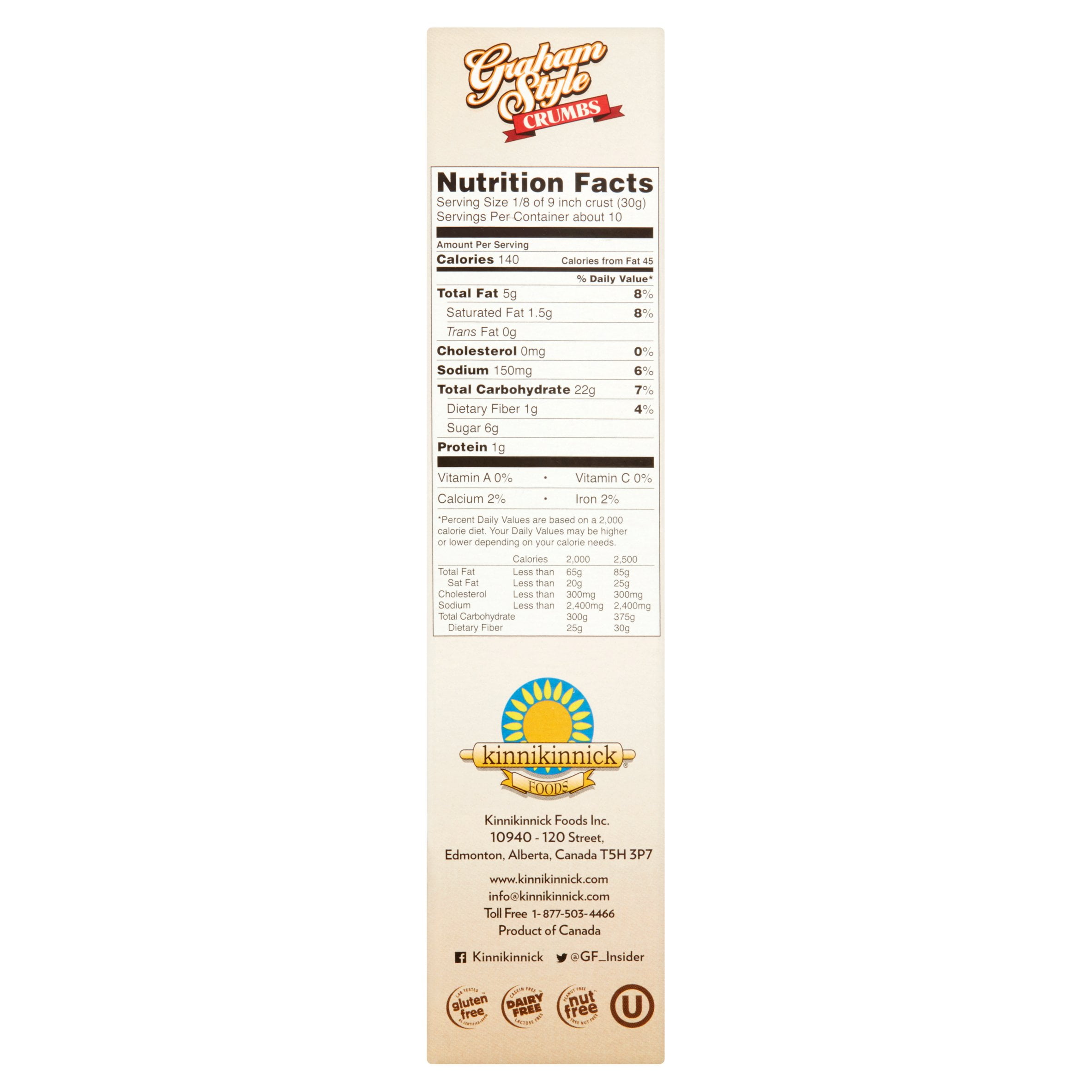 Kinnikinnick Crumbs Graham Style,10.5 oz (Pack of 6)