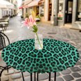 thumbnail image 6 of Green Leopard Print Round Tablecloth for 45-54 Inch Tables,Fitted Table Cover with Elastic Edge,Farmhouse Abstract Animal Patterned Waterproof Outdoor Table Cloth Protector for Patio Garden Dinner, 6 of 9