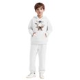 thumbnail image 2 of IUYRTFE Kids Halloween Hooded Sweatshirt Set Long Sleeve Pullover Two Piece Outfit Fall Winter Warm Casual Playwear Party Wear Toddler Boys Girls Clothing(White#5,12 Years), 2 of 5