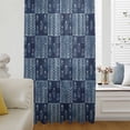 thumbnail image 5 of Vintage Floral Sheer Curtains 108" Extra Long, Abstract Flowers Patchwork Country Navy Blue Light Filering Curtains, Privacy Drapes Simi Floor to Veiling Curtain for Living Room Window Treatment, 5 of 9