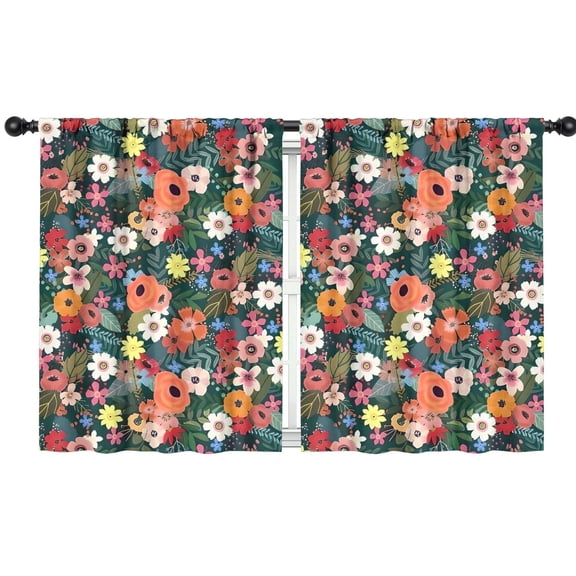 Blackout Kids Curtains,Pioneer Flower Floral Print Pattern Childrens Insulated Curtains Set Of 2,Bedroom Essentials,Toddler Room Decor 42"x54"