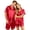 Red, variant on Matching Couples Pajamas Short Sleeve Button up Sleepwear | Satin Pjs,Classic Loungewear with Pockets,Notch Collar Matching Pajamas for Couples, Silver