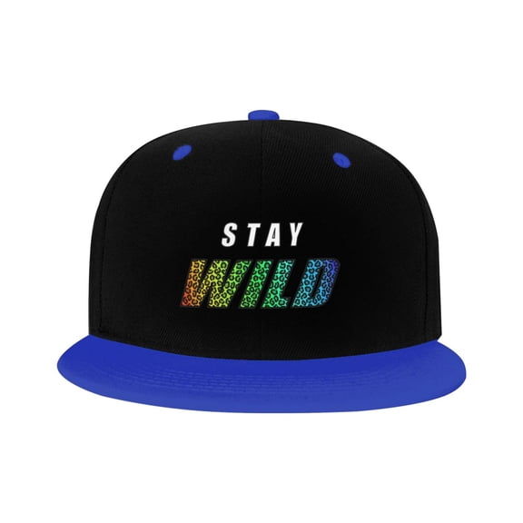 Ben Azelart Stay Wild Kid'S Cartoon Baseball Cap,Adjustable Hip Hop Hat Flat Brim, Breathable Sun Hat For Boys Girls Blue